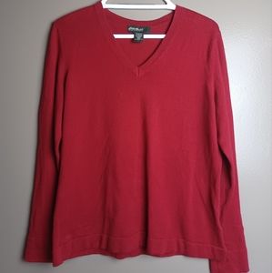 Eddie Bauer Vneck Sweater 8% Cashmere Light Weight Soft